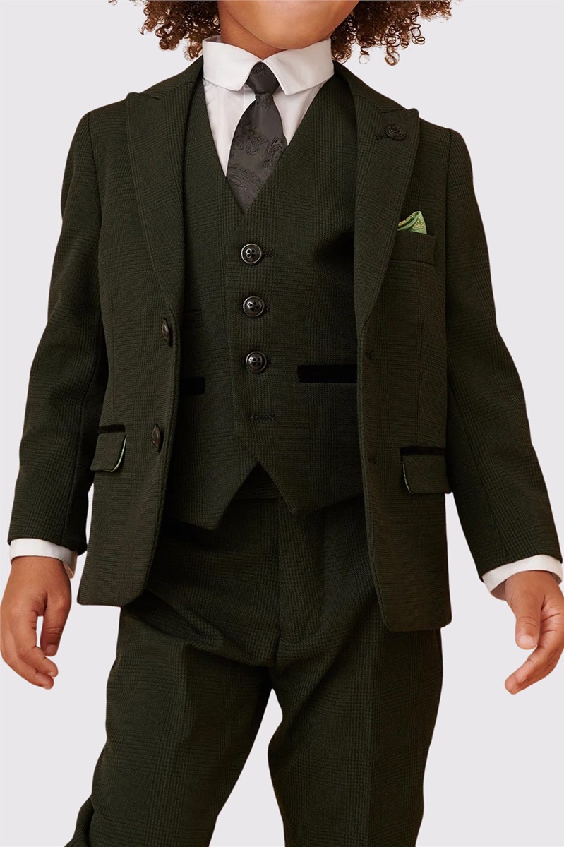  Bromley Children's Olive Green Three Piece Suit