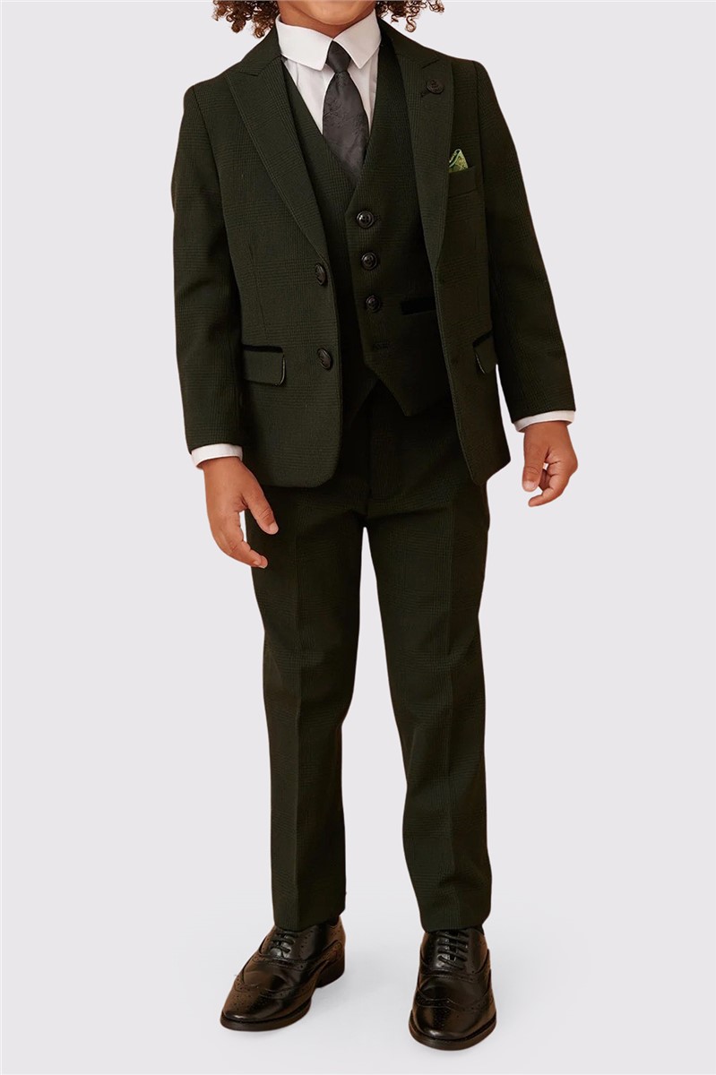  Bromley Children's Olive Green Three Piece Suit