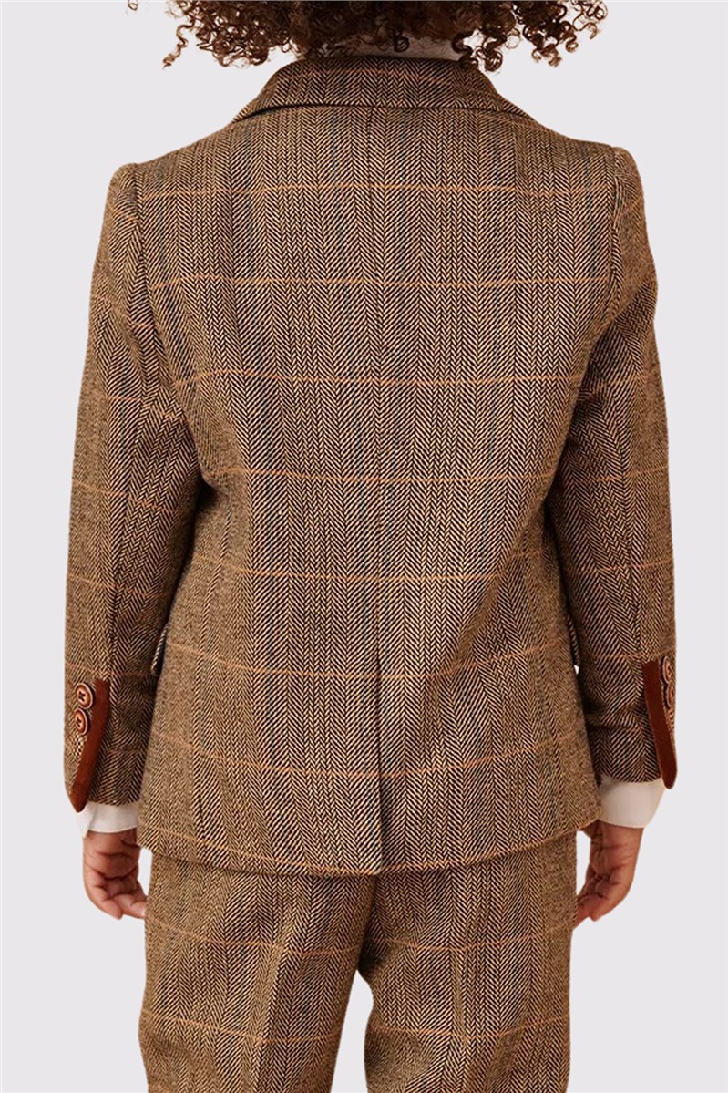  Ted Children's Tan Check Three Piece Suit
