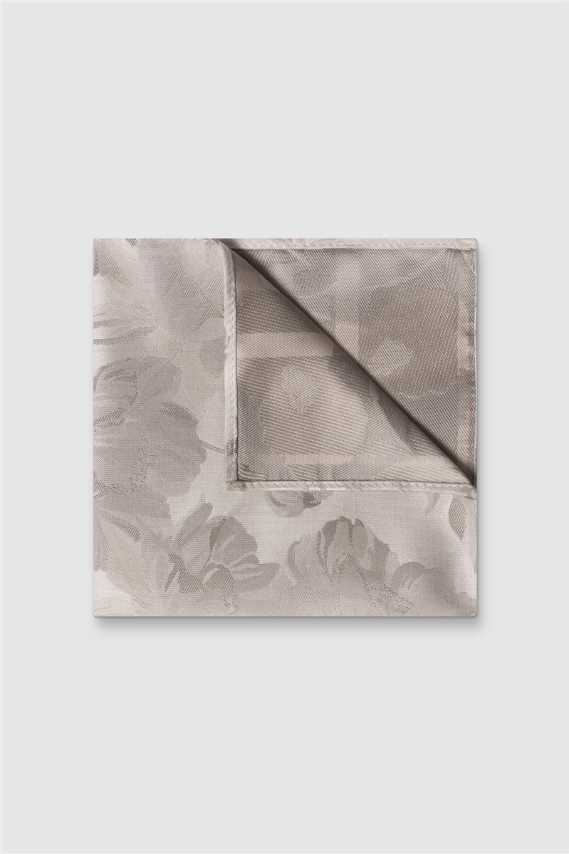  Silver Summer Floral Pocket Square
