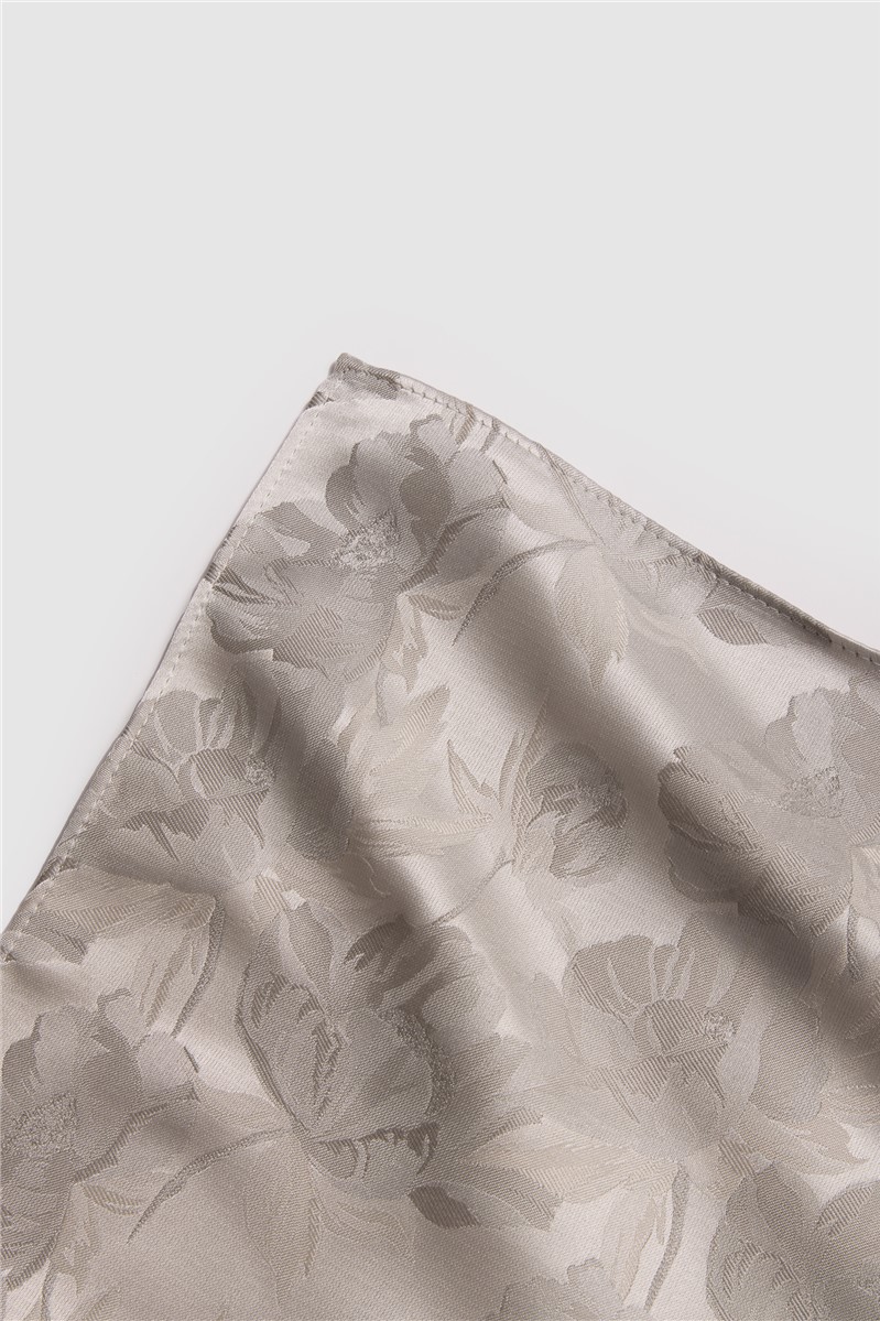  Silver Summer Floral Pocket Square