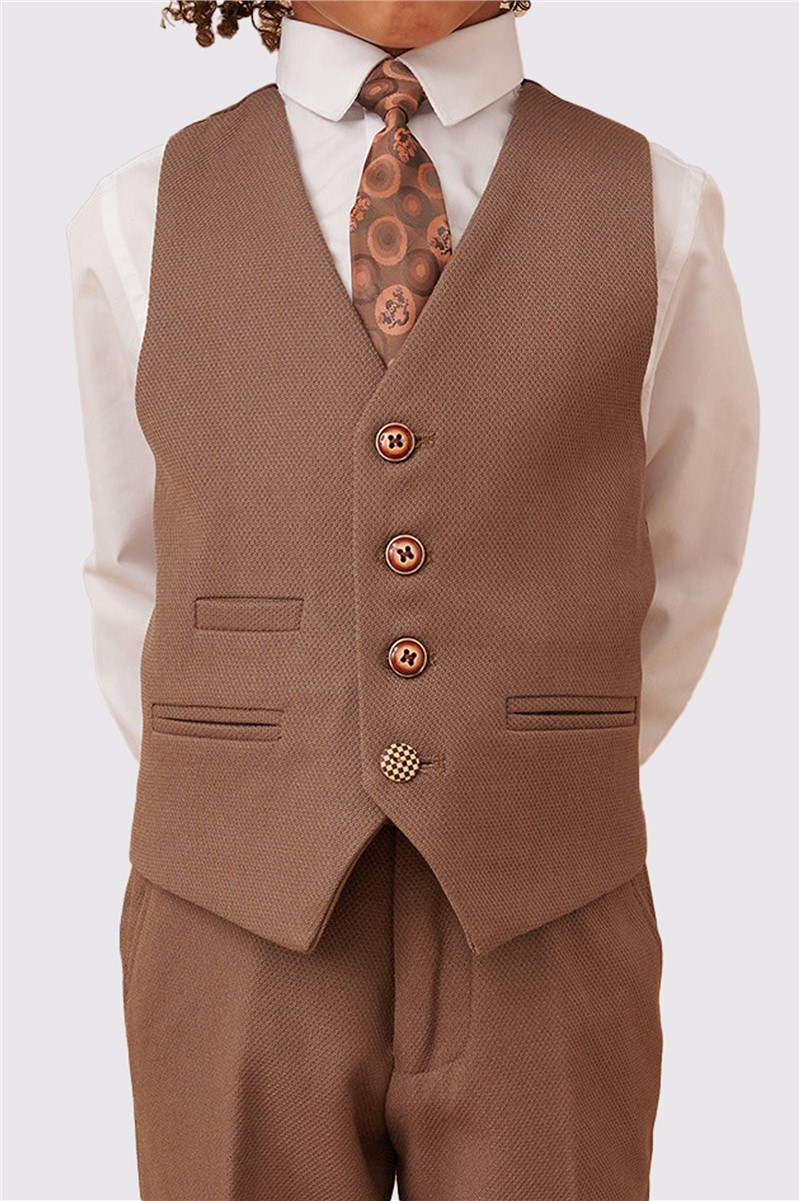  HM5 Children's Tan Check Three Piece Suit