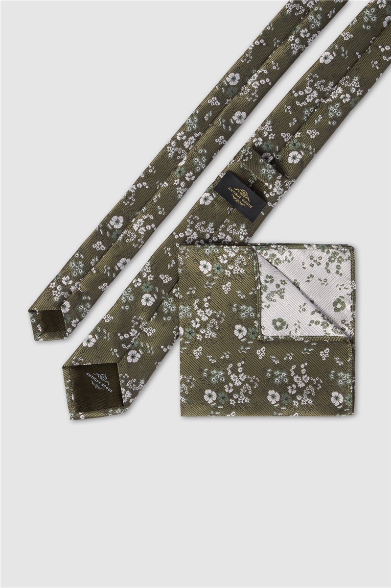 Sage Busy Floral Tie