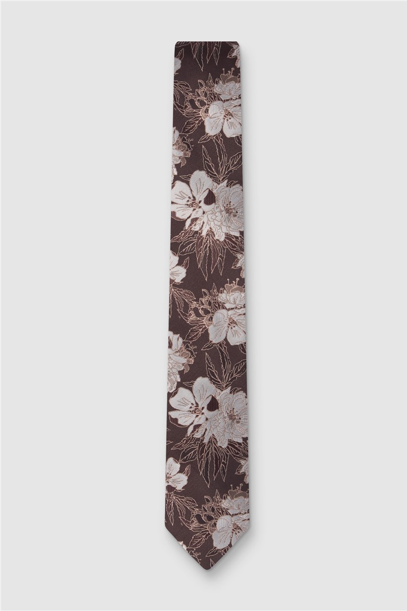  Chocolate Large Floral Tie