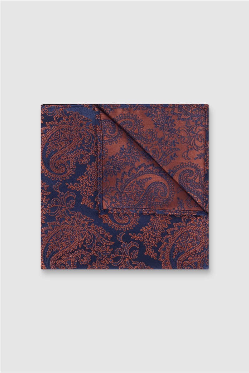  Rust Paisley Pocket Square