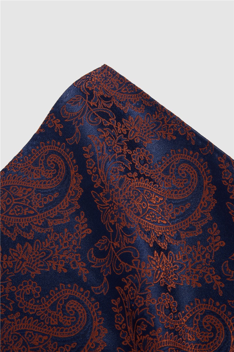  Rust Paisley Pocket Square
