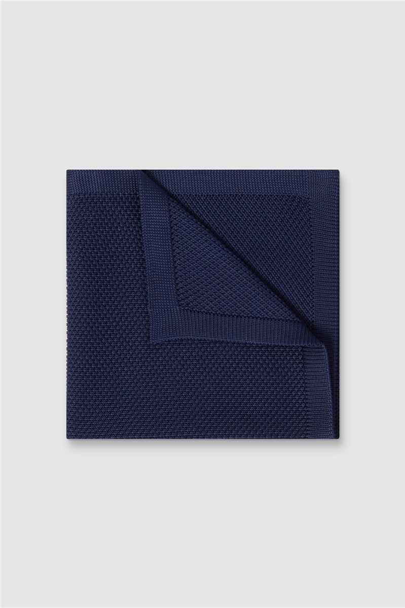  Navy Knitted Pocket Square