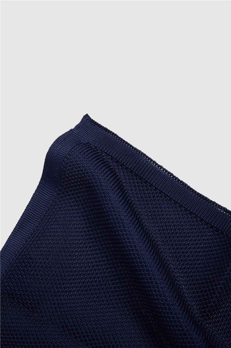  Navy Knitted Pocket Square