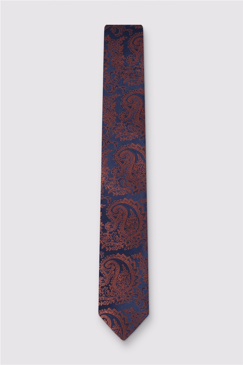  Rust Paisley Pocket Square