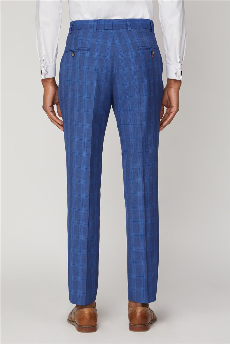  Blue Checked Slim Fit Suit