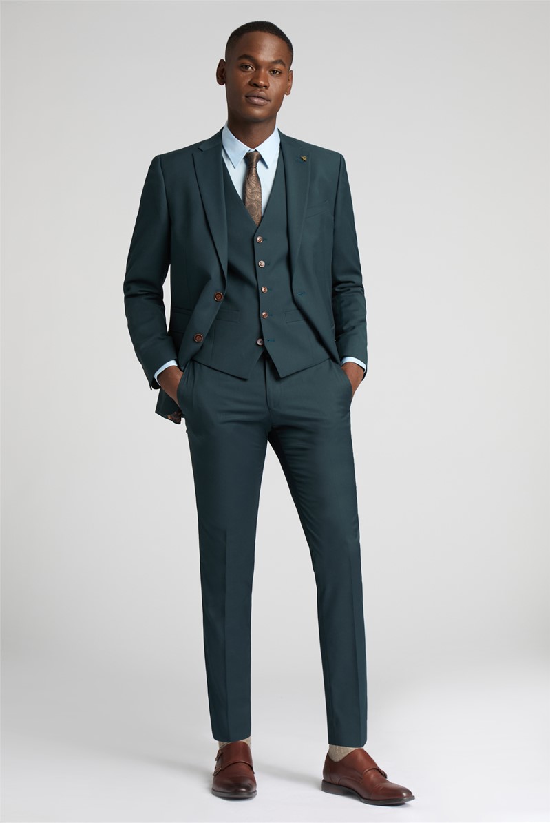  Slim Fit Bay Dark Teal Suit