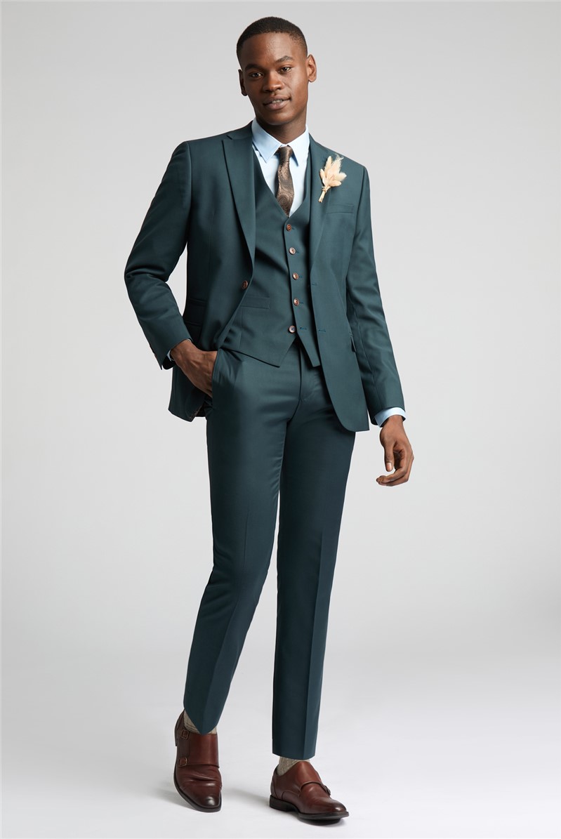  Slim Fit Bay Dark Teal Suit