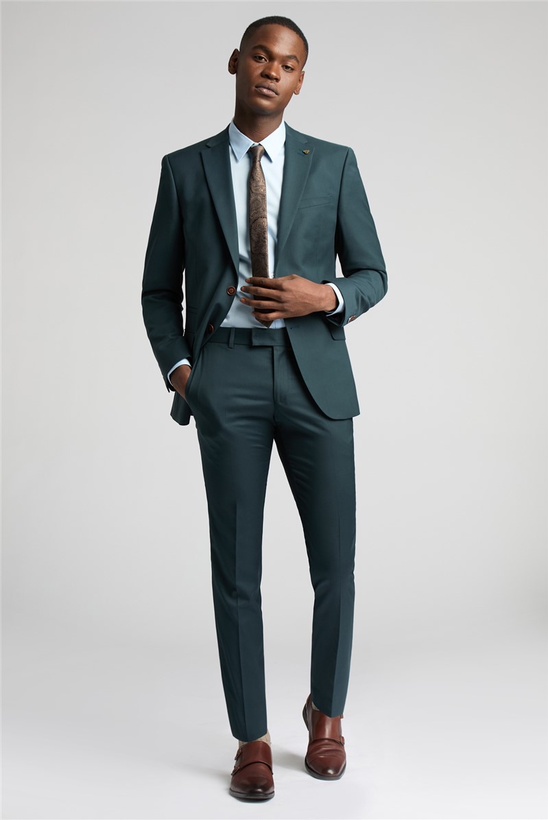  Slim Fit Bay Dark Teal Suit