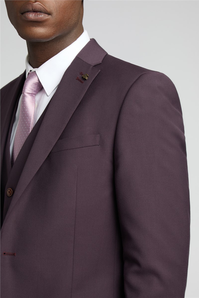  Slim Fit Bay Burgundy Waistcoat