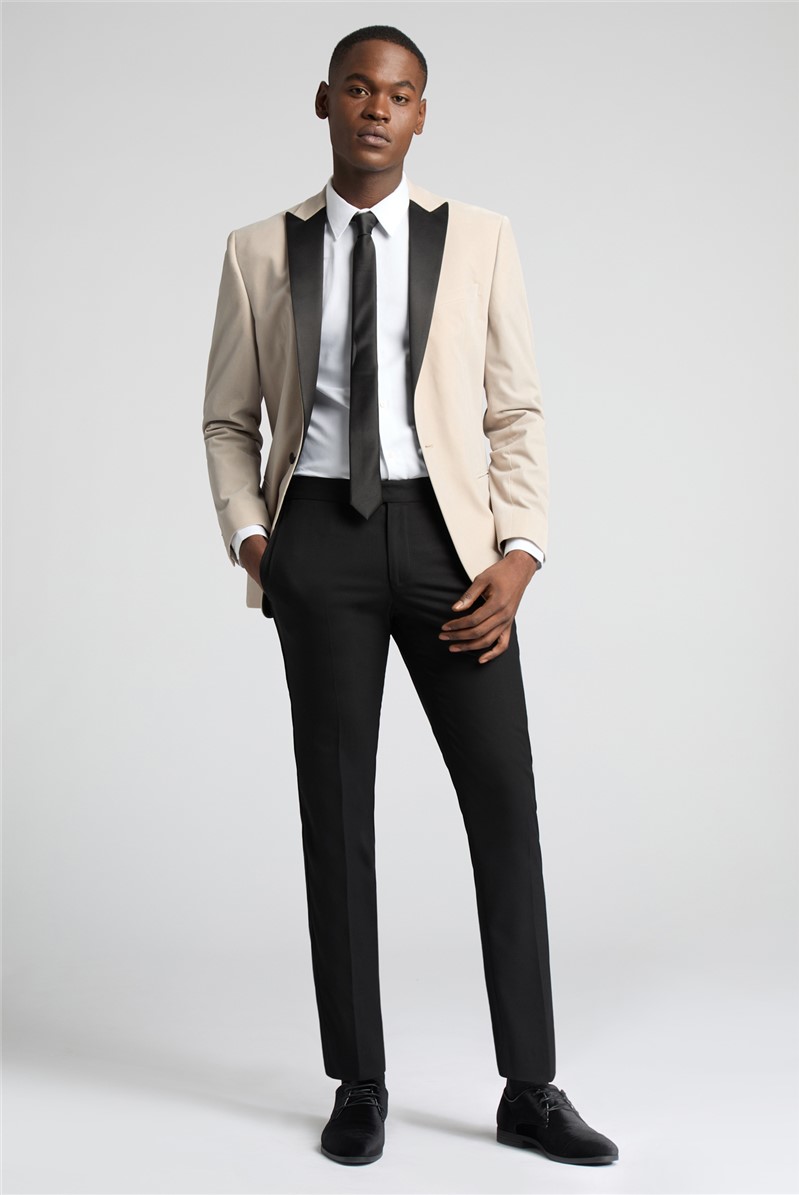  Slim Fit Ecru Velvet Suit