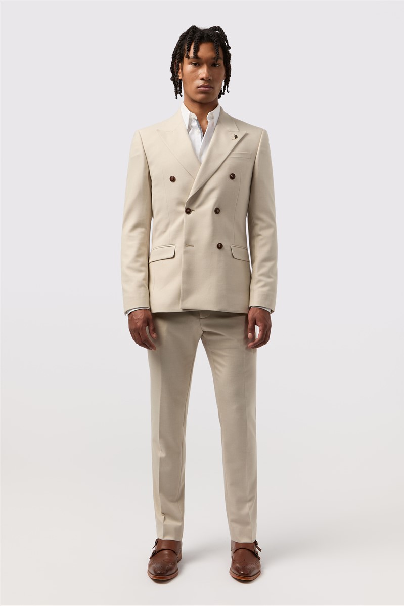  Slim Fit Blake Ecru Double Breasted Suit