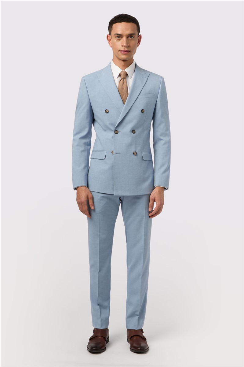  Slim Fit Cloud Blue Double Breasted Suit