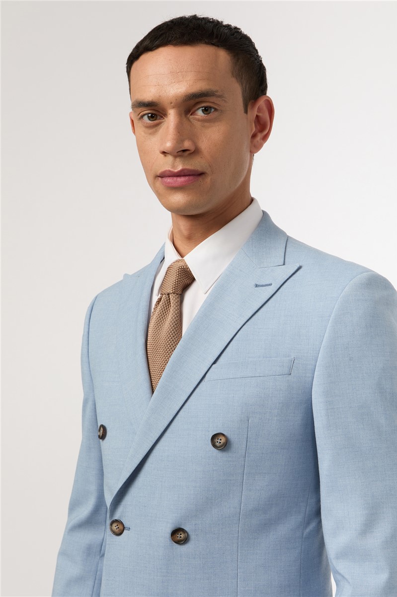  Slim Fit Cloud Blue Double Breasted Suit