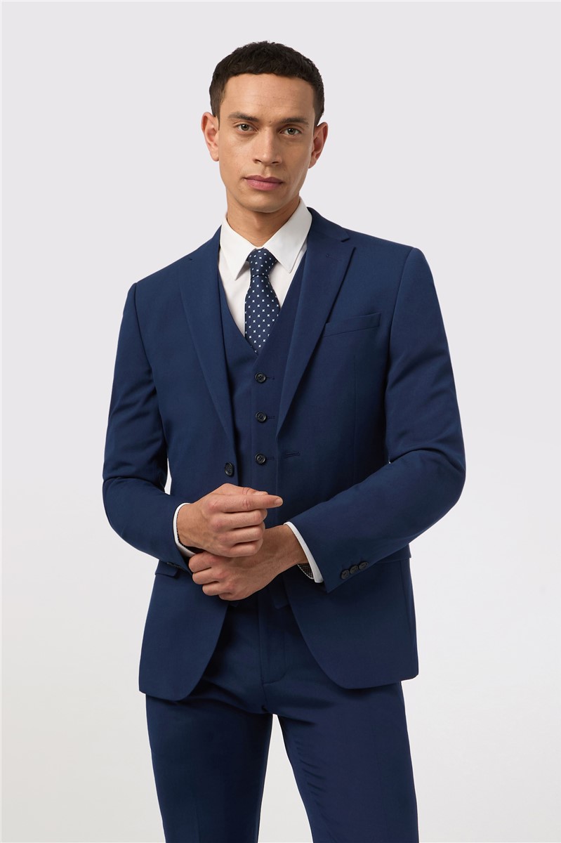  Slim Fit Montrose Bright Blue Waistcoat