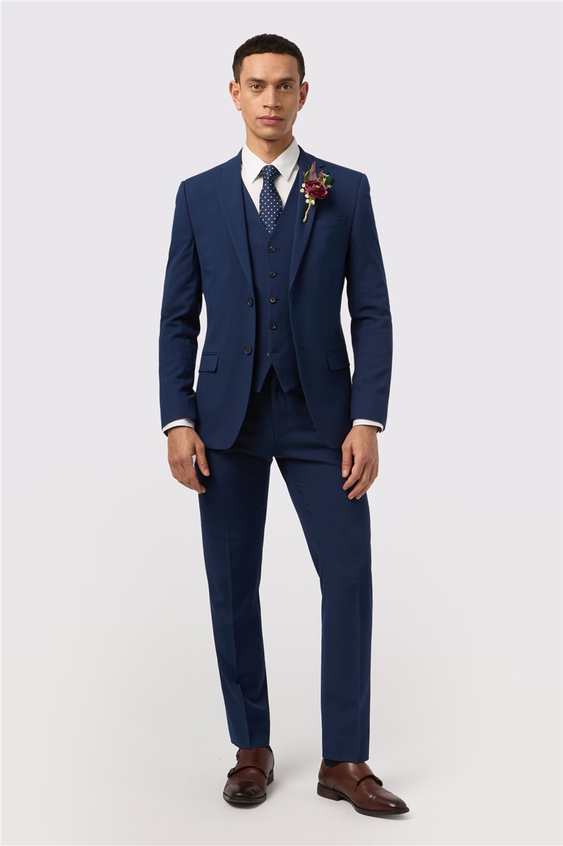  Slim Fit Montrose Bright Blue Waistcoat
