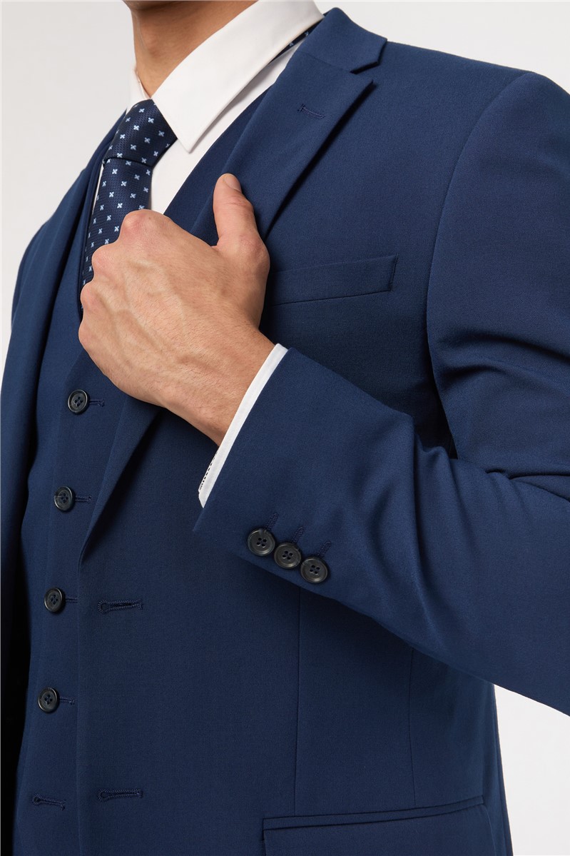  Slim Fit Montrose Bright Blue Waistcoat