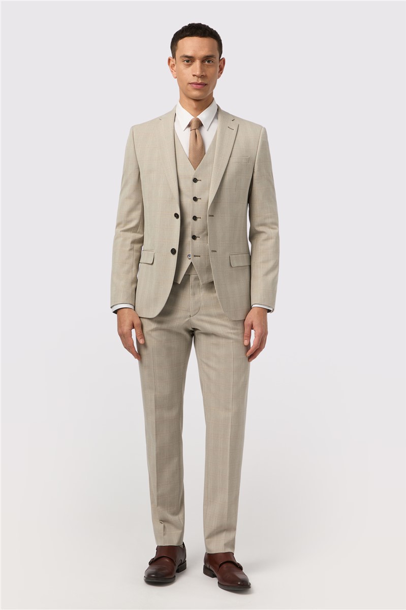  Slim Fit Putty Check Trouser