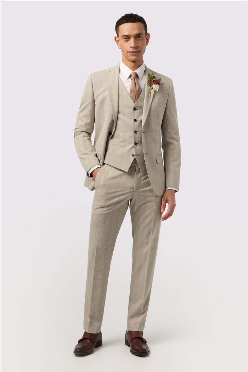  Slim Fit Putty Check Trouser
