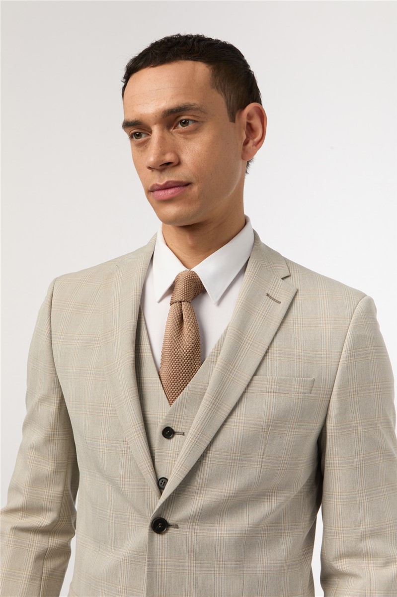  Slim Fit Putty Check Trouser