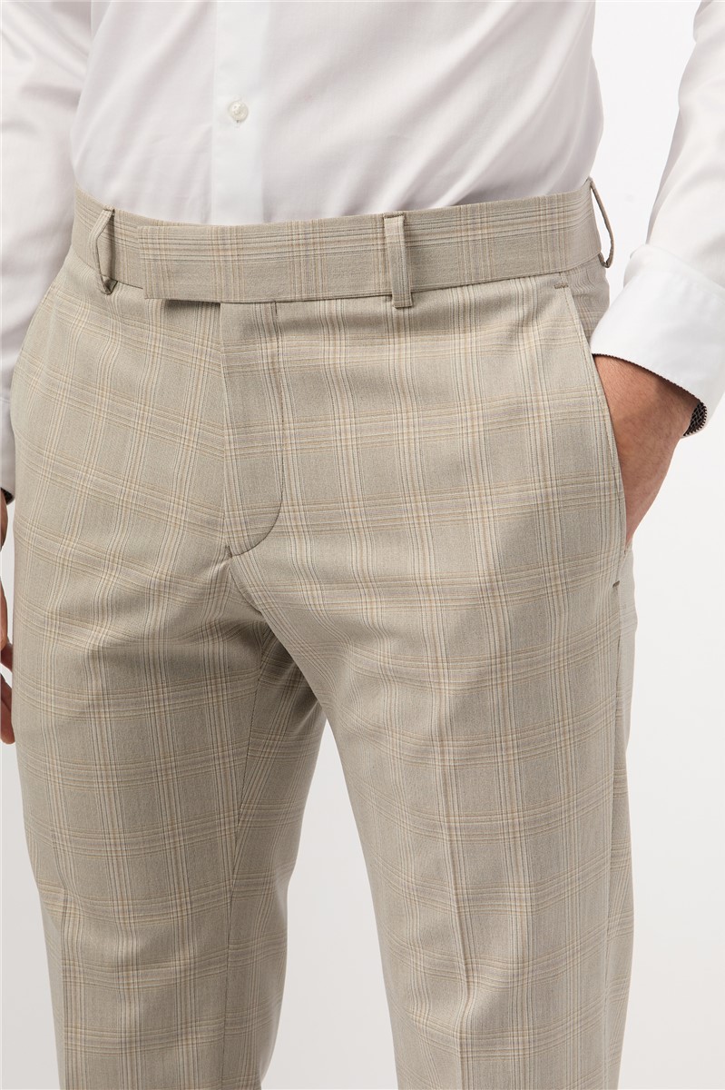  Slim Fit Putty Check Trouser