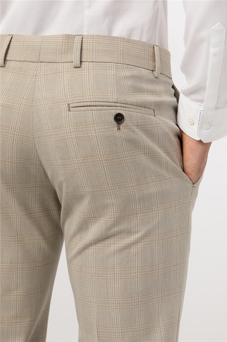  Slim Fit Putty Check Trouser
