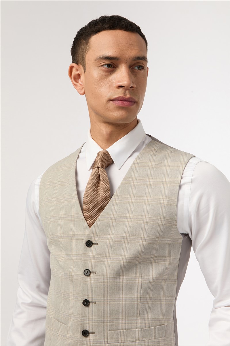  Slim Fit Putty Check Suit