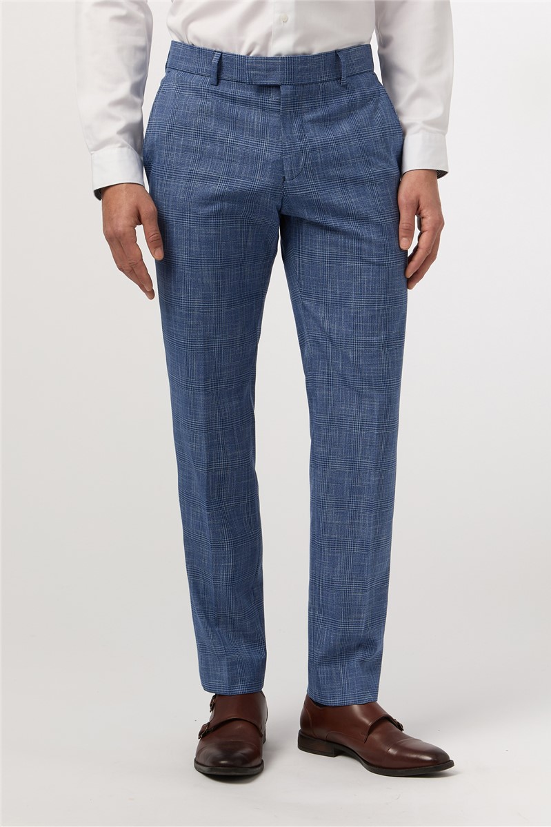  Slim Fit Blue Check Suit