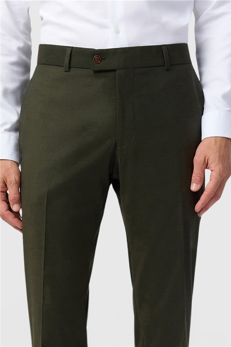 Antique Rogue Slim Fit Harley Khaki Flannel Trouser