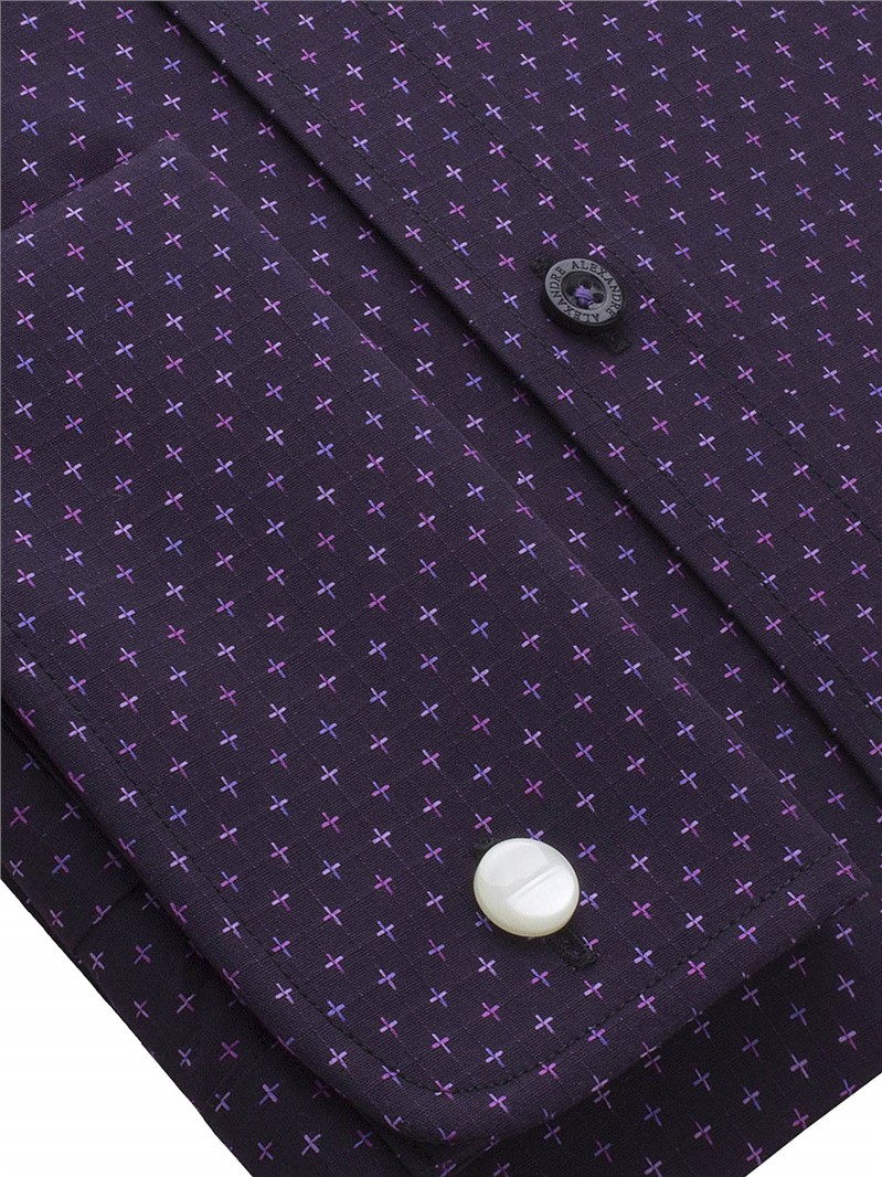  Violet Jacquard Crosses Shirt