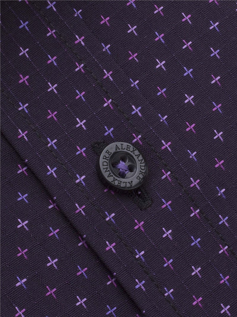  Violet Jacquard Crosses Shirt