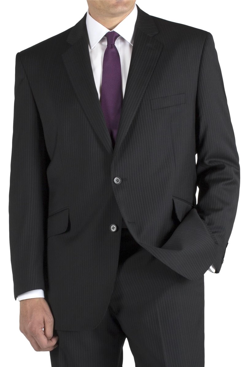 British tailor big+tall black stripe regular fit suit jacket