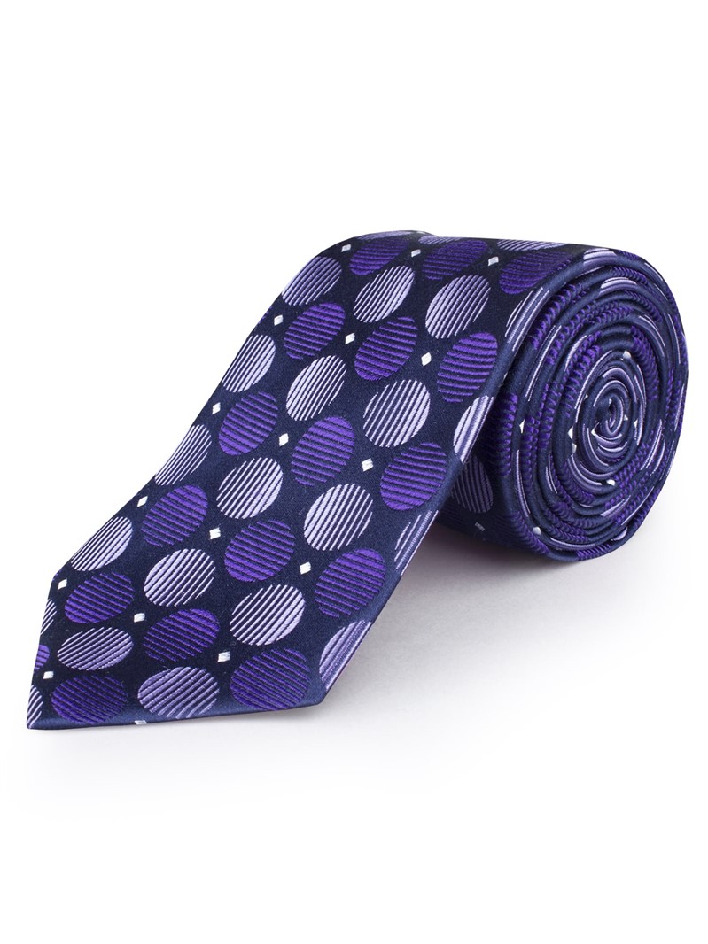 British Tailor Big+Tall Purple Spot Tie