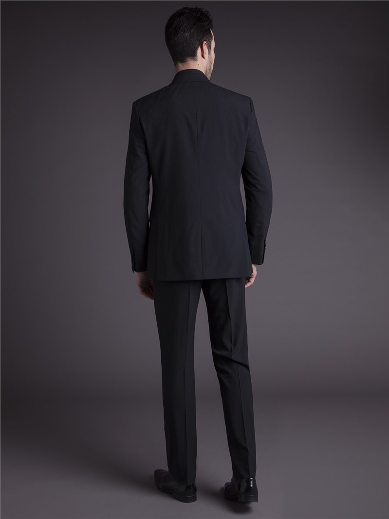  Black Shadow Stripe Tailored Fit Suit