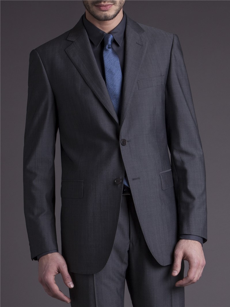  Grey Check Tailored Fit Suit