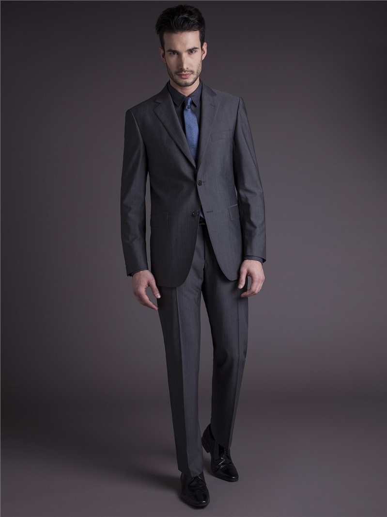  Grey Check Tailored Fit Suit