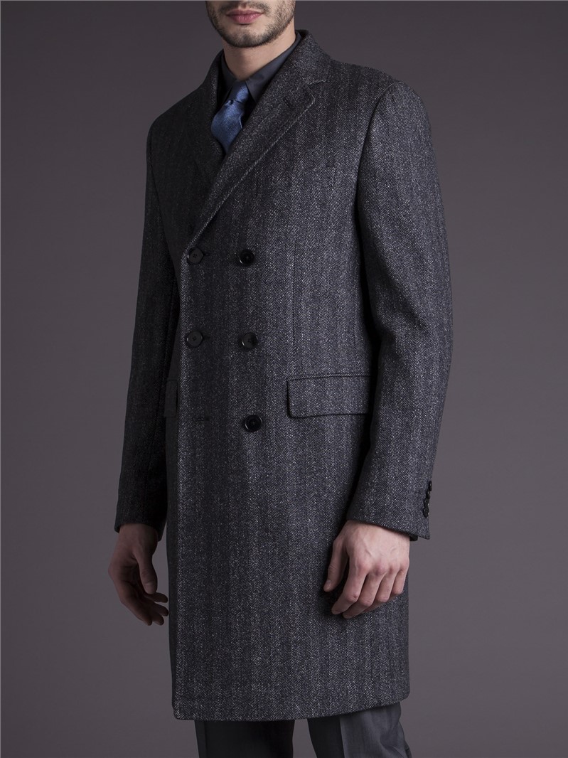 Grey 2024 herringbone topcoat