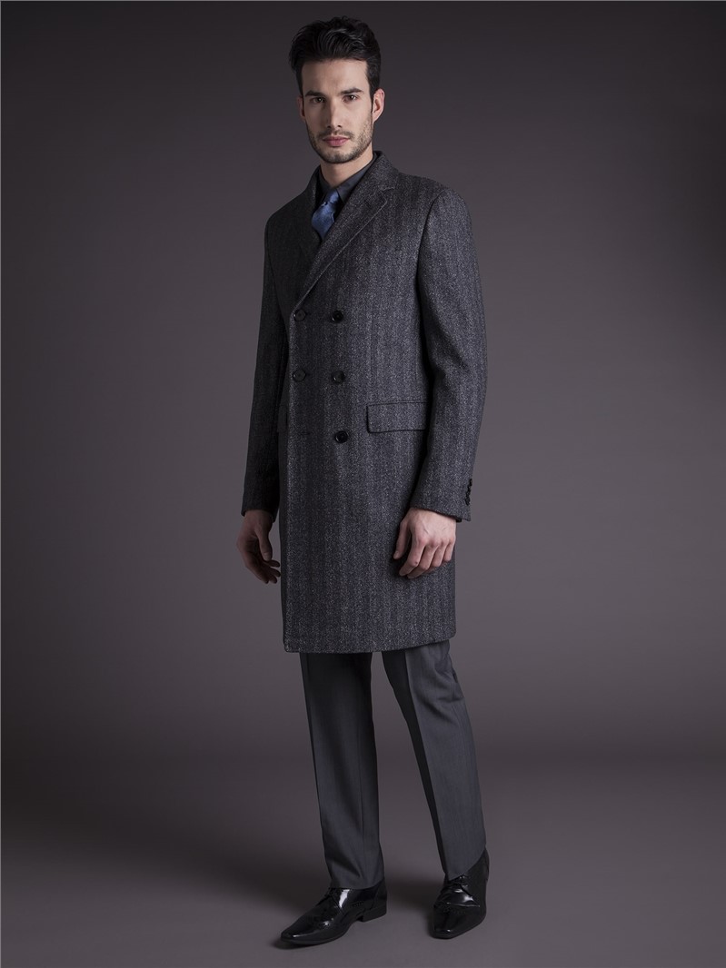 Grey 2024 herringbone overcoat