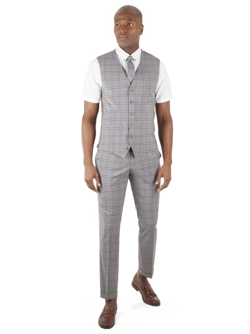  Grey Check Waistcoat