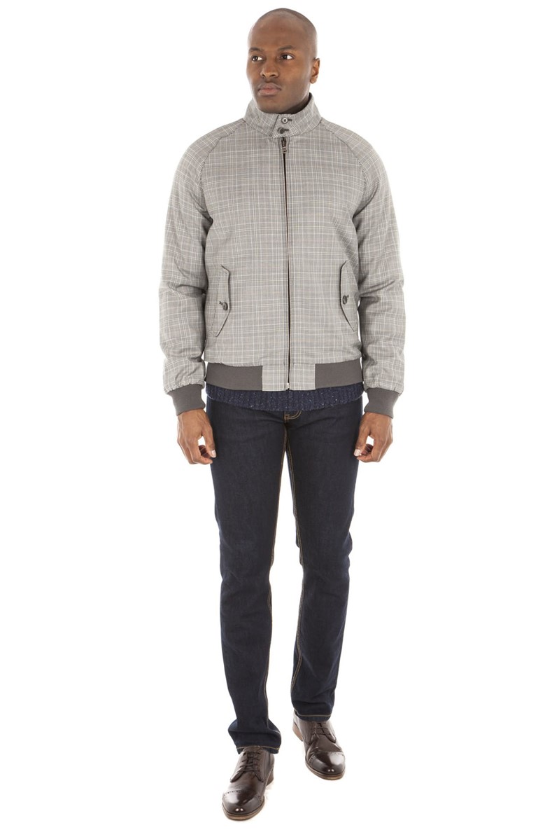  Grey Check Harrington Jacket