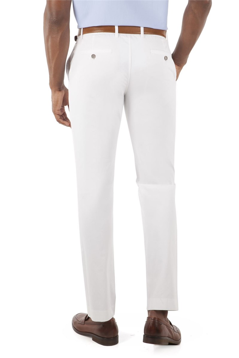 Gibson London White Cotton Chinos