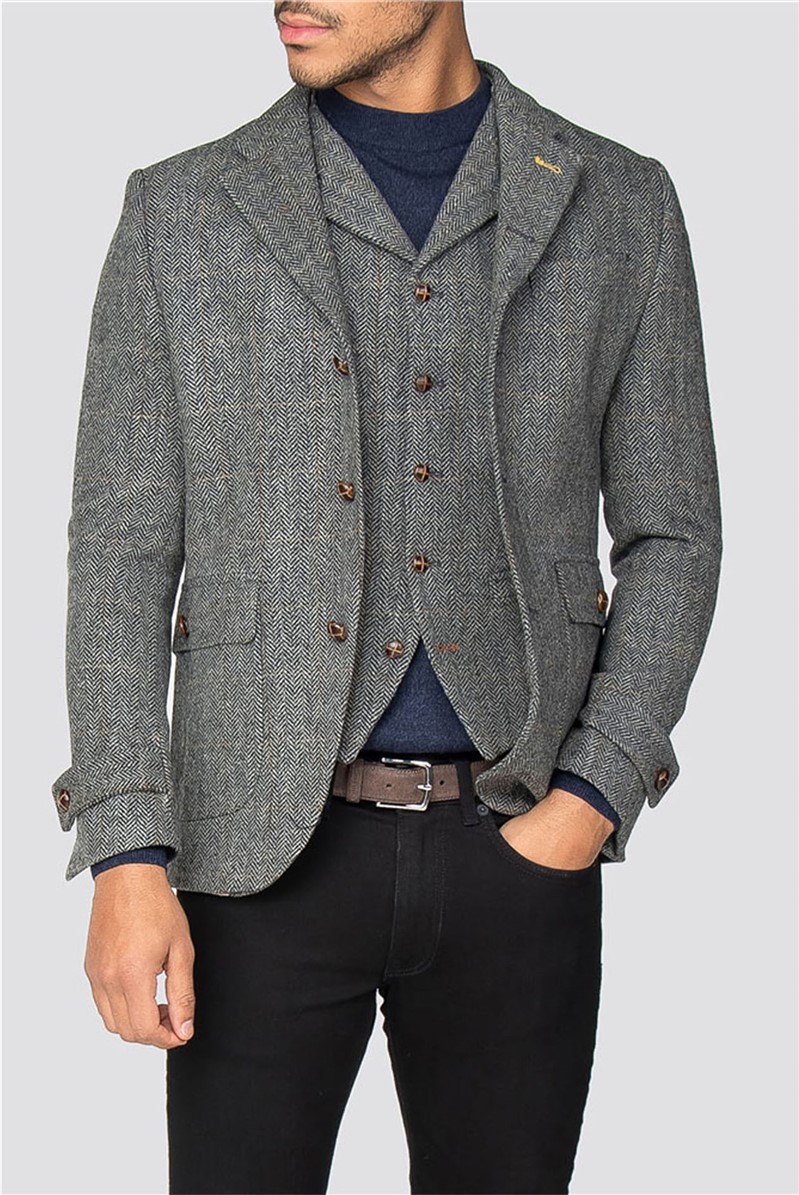 Mens grey wool outlet blazer