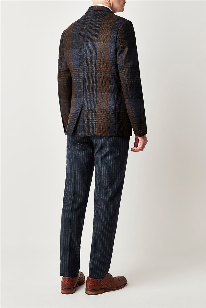  Blue and Brown Check Waistcoat