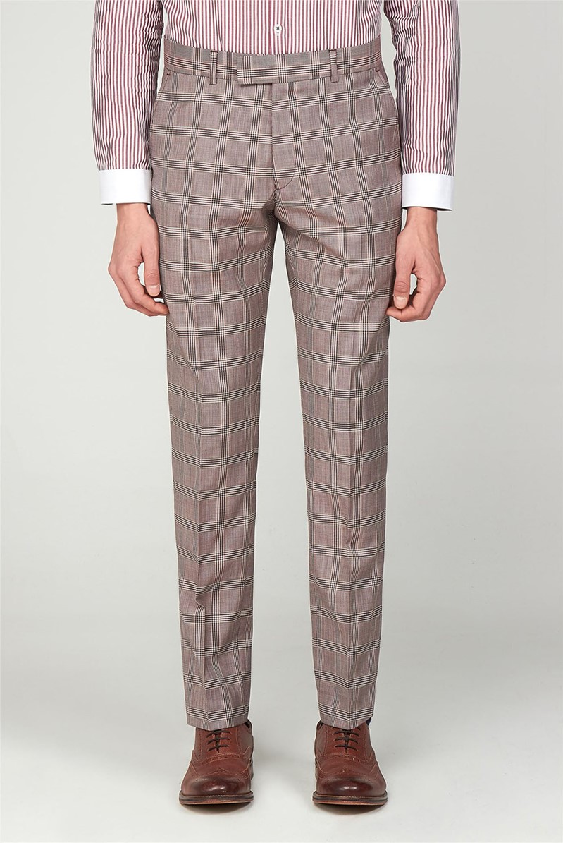  Pink Check Wool Trousers