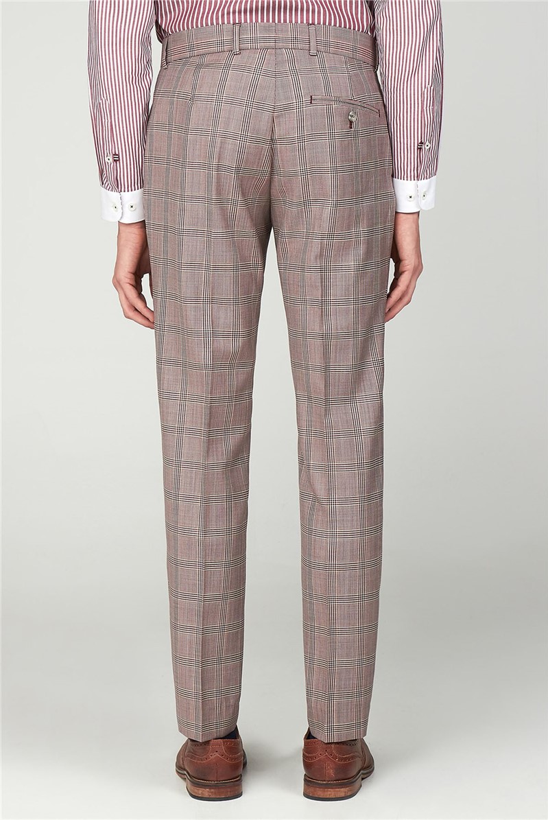  Pink Check Wool Trousers