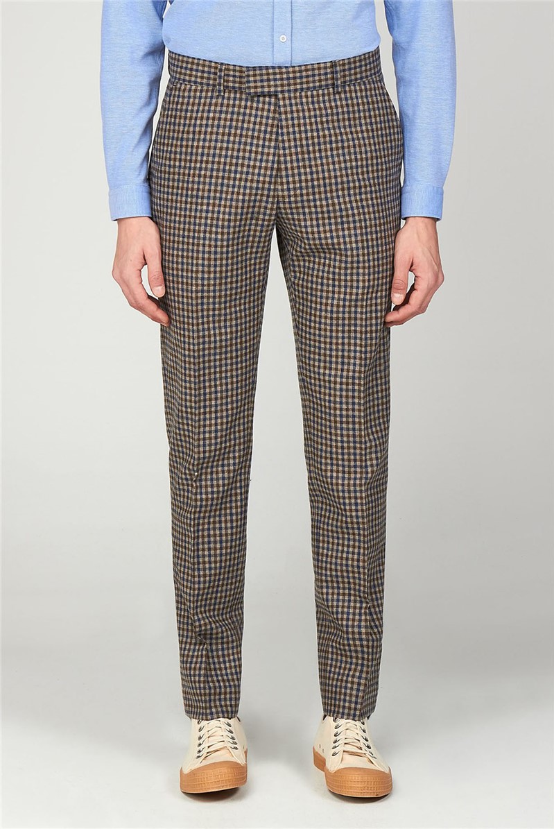 Gibson London The Regent St. Men''s Gingham Slim Fit Trousers